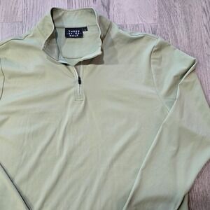 Three Stars Golf Mens 1/4 Zip Olive You Pullover Shirt Mens Large
